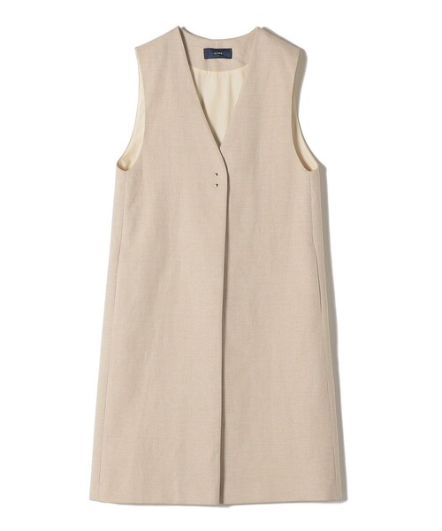 SHIPS（シップス）の「〈手洗い可能〉ミックスリネンロングジレ（ベスト・レディース・ベージュ/ネイビー/ブラウン/ブラック・ONE SIZE）」の7枚目の写真