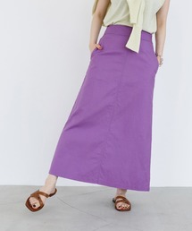 IENA | コットンリネンオックストラペーズスカート(スカート)