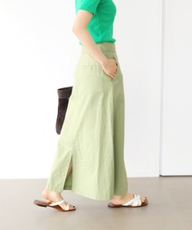 IENA | コットンリネンオックストラペーズスカート(スカート)