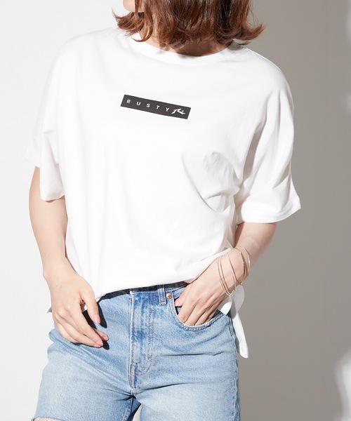 RUSTY（ラスティ）の「【RUSTY:ラスティー】 レディース ビックバックロゴ 半袖Ｔシャツ（Tシャツ/カットソー・レディース・ホワイト/ブラック・MEDIUM/LARGE）」の3枚目の写真