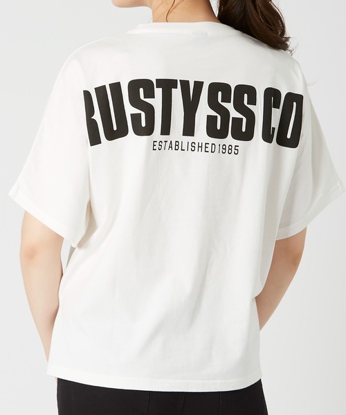 RUSTY（ラスティ）の「【RUSTY:ラスティー】 レディース ビックバックロゴ 半袖Ｔシャツ（Tシャツ/カットソー・レディース・ホワイト/ブラック・MEDIUM/LARGE）」の6枚目の写真