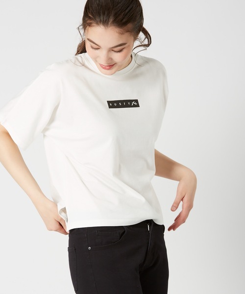 RUSTY（ラスティ）の「【RUSTY:ラスティー】 レディース ビックバックロゴ 半袖Ｔシャツ（Tシャツ/カットソー・レディース・ホワイト/ブラック・MEDIUM/LARGE）」の8枚目の写真