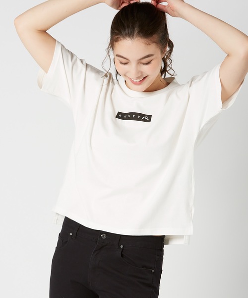 RUSTY（ラスティ）の「【RUSTY:ラスティー】 レディース ビックバックロゴ 半袖Ｔシャツ（Tシャツ/カットソー・レディース・ホワイト/ブラック・MEDIUM/LARGE）」の9枚目の写真