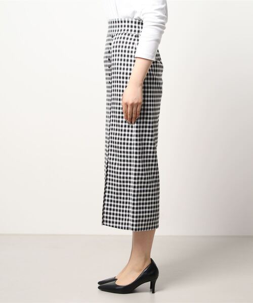N.（N. Natural Beauty Basic）（エヌエヌナチュラルビューティーベーシック）の「【S Size Line】ギンガムチェックサイドボタンタイトスカート（スカート・レディース・ブラック系その他/ブルー系その他・SMALL/MEDIUM）」の4枚目の写真