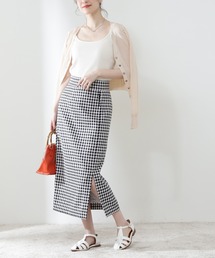 N.（N. Natural Beauty Basic） | 【S Size Line】ギンガムチェックサイドボタンタイトスカート(スカート)