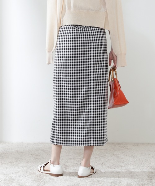 N.（N. Natural Beauty Basic）（エヌエヌナチュラルビューティーベーシック）の「【S Size Line】ギンガムチェックサイドボタンタイトスカート（スカート・レディース・ブラック系その他/ブルー系その他・SMALL/MEDIUM）」の12枚目の写真