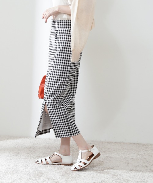 N.（N. Natural Beauty Basic）（エヌエヌナチュラルビューティーベーシック）の「【S Size Line】ギンガムチェックサイドボタンタイトスカート（スカート・レディース・ブラック系その他/ブルー系その他・SMALL/MEDIUM）」の11枚目の写真