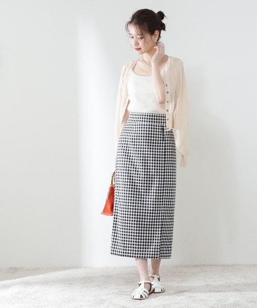 N.（N. Natural Beauty Basic）（エヌエヌナチュラルビューティーベーシック）の「【S Size Line】ギンガムチェックサイドボタンタイトスカート（スカート・レディース・ブラック系その他/ブルー系その他・SMALL/MEDIUM）」の7枚目の写真