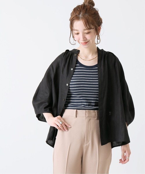 B.C STOCK(ベーセーストック)の「ヨーロピアンフラックスリネン2WAYブラウス(シャツ/ブラウス・レディース・ブラック/レッド/ブルー系その他・FREE)」の11枚目の写真