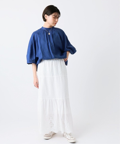 B.C STOCK(ベーセーストック)の「ヨーロピアンフラックスリネン2WAYブラウス(シャツ/ブラウス・レディース・ブラック/レッド/ブルー系その他・FREE)」の4枚目の写真