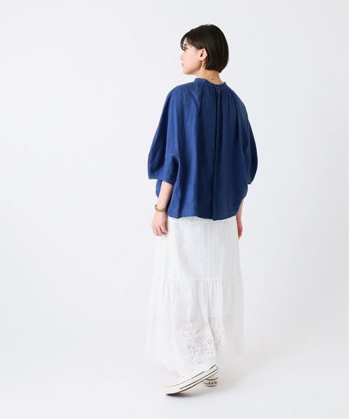 B.C STOCK(ベーセーストック)の「ヨーロピアンフラックスリネン2WAYブラウス(シャツ/ブラウス・レディース・ブラック/レッド/ブルー系その他・FREE)」の15枚目の写真