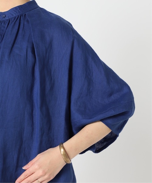 B.C STOCK(ベーセーストック)の「ヨーロピアンフラックスリネン2WAYブラウス(シャツ/ブラウス・レディース・ブラック/レッド/ブルー系その他・FREE)」の6枚目の写真