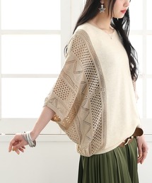 n'OrLABEL | 『透かし編み配色ドルマンニット』(ニット/セーター)