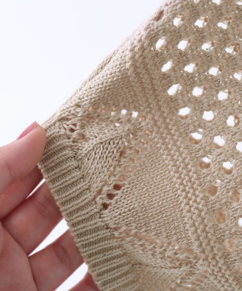 n'OrLABEL（ノアールレーベル）の「【廃盤】『透かし編み配色ドルマンニット』（ニット/セーター・レディース・グリーン/ネイビー/オレンジ/ベージュ/スモークピンク/ライトブルー・FREE）」の22枚目の写真