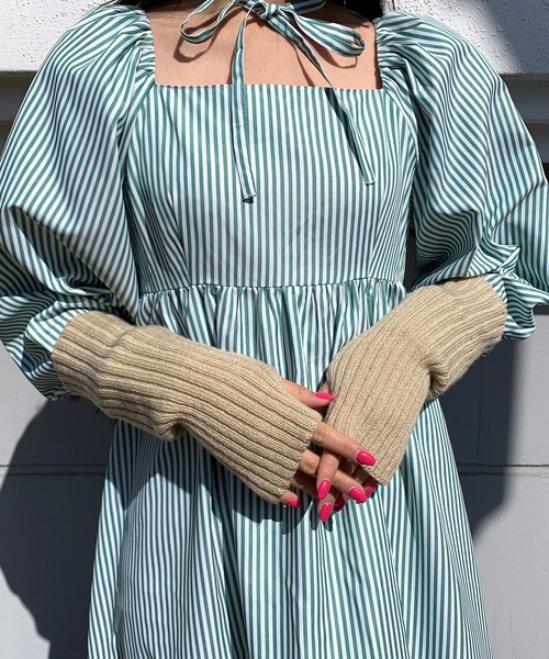 WC（ダブル シー）の「アームウォーマー（アームカバー・レディース・ブラック/ベージュ/ブラウン/ピンク/ブルー/ホワイト・FREE）」の8枚目の写真