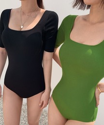 me+em select（ミームセレクト）の「【 2022SS NEW 】スクエアネックバックコンシャスワンピース水着（水着）」