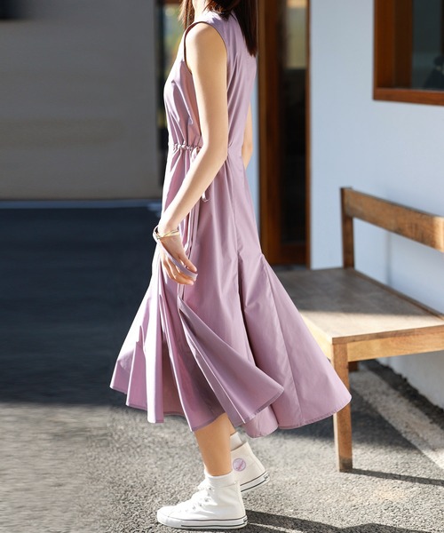 ノースリーブゴアードワンピース