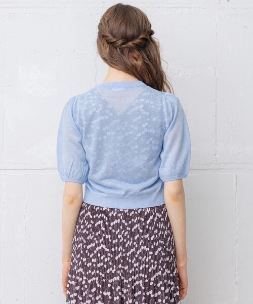 TOCCA(トッカ)の「【WEB限定】【TOCCA LAVENDER】Seer Short-sleeved Cardigan カーディガン(カーディガン/ボレロ・レディース・スモーキーグリーン系/ピンク系/イエロー系/サックスブルー系/ホワイト系・F)」の7枚目の写真