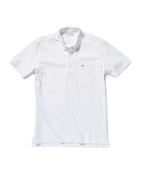 【未使用に近い★定番人気】ラコステボタンダウンポロシャツ日本製サイズ6ホワイト白 LACOSTE（ラコステ）の「LACOSTE / ボタンダウンポロ
