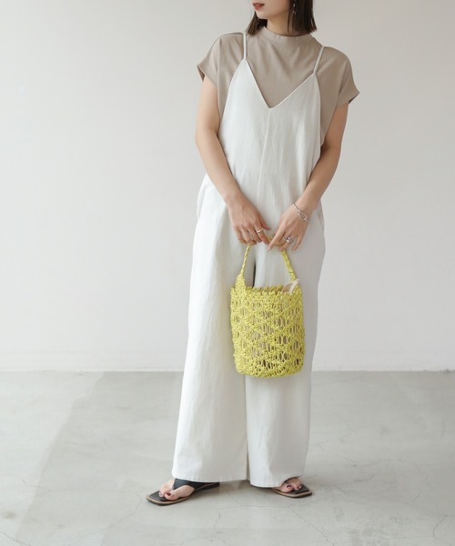 frames RAY CASSIN（フレームスレイカズン）の「WEB限定．コットンリネンオールインワン（つなぎ/オールインワン・レディース・オフホワイト/ブルー/スミクロ・FREE）」の13枚目の写真