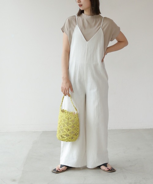 frames RAY CASSIN（フレームスレイカズン）の「WEB限定．コットンリネンオールインワン（つなぎ/オールインワン・レディース・オフホワイト/ブルー/スミクロ・FREE）」の14枚目の写真