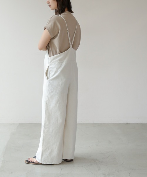 frames RAY CASSIN（フレームスレイカズン）の「WEB限定．コットンリネンオールインワン（つなぎ/オールインワン・レディース・オフホワイト/ブルー/スミクロ・FREE）」の15枚目の写真