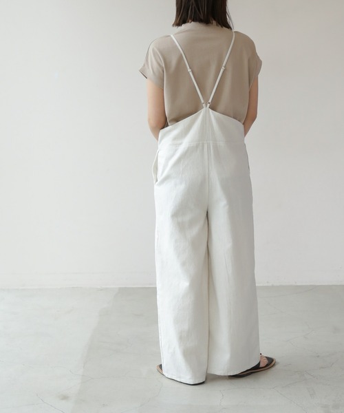 frames RAY CASSIN（フレームスレイカズン）の「WEB限定．コットンリネンオールインワン（つなぎ/オールインワン・レディース・オフホワイト/ブルー/スミクロ・FREE）」の16枚目の写真