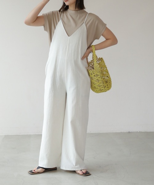 frames RAY CASSIN（フレームスレイカズン）の「WEB限定．コットンリネンオールインワン（つなぎ/オールインワン・レディース・オフホワイト/ブルー/スミクロ・FREE）」の17枚目の写真