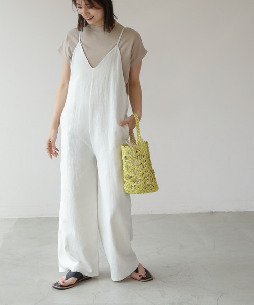 frames RAY CASSIN（フレームスレイカズン）の「WEB限定．コットンリネンオールインワン（つなぎ/オールインワン・レディース・オフホワイト/ブルー/スミクロ・FREE）」の18枚目の写真