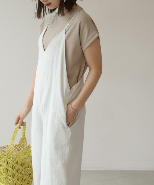 frames RAY CASSIN（フレームスレイカズン）の「WEB限定．コットンリネンオールインワン（つなぎ/オールインワン・レディース・オフホワイト/ブルー/スミクロ・FREE）」の21枚目の写真