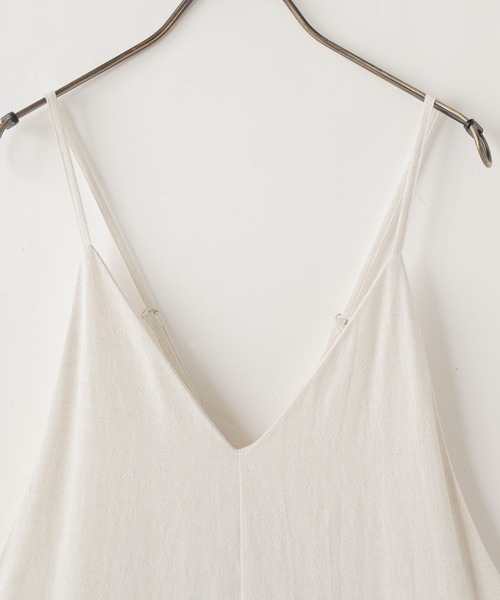 frames RAY CASSIN（フレームスレイカズン）の「WEB限定．コットンリネンオールインワン（つなぎ/オールインワン・レディース・オフホワイト/ブルー/スミクロ・FREE）」の4枚目の写真