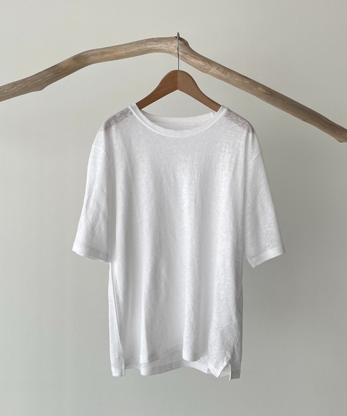 CANAL JEAN（キャナルジーン）の「El mar　リネンスラブオーバーサイズ半袖Tシャツ（Tシャツ/カットソー・レディース・ホワイト/ブラック/ブラウン/カーキ/キナリ・ONE SIZE）」の20枚目の写真