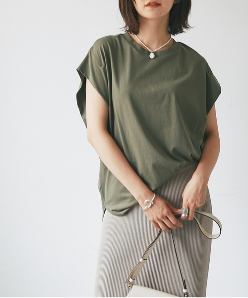 RIVE DROITE（リヴドロワ）の「ドッキングフレンチカットソー（Tシャツ/カットソー・レディース・オフホワイト/ブラック/カーキ・FREE）」の3枚目の写真