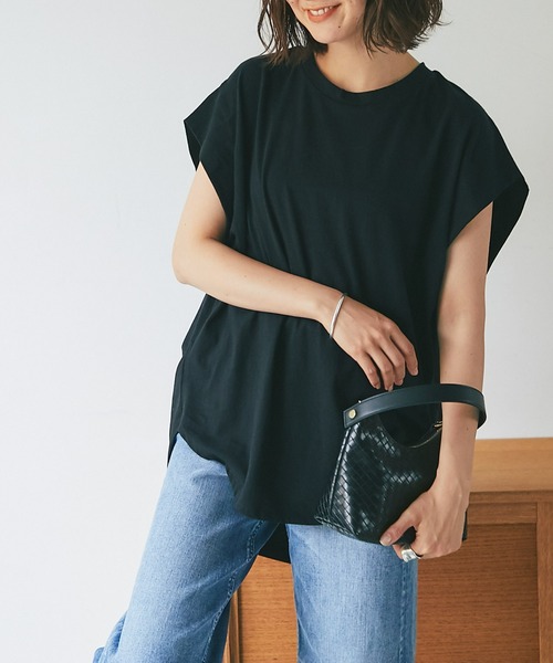 RIVE DROITE（リヴドロワ）の「ドッキングフレンチカットソー（Tシャツ/カットソー・レディース・オフホワイト/ブラック/カーキ・FREE）」の2枚目の写真