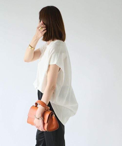 RIVE DROITE（リヴドロワ）の「ドッキングフレンチカットソー（Tシャツ/カットソー・レディース・オフホワイト/ブラック/カーキ・FREE）」の5枚目の写真