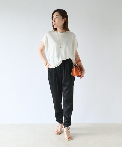 RIVE DROITE（リヴドロワ）の「ドッキングフレンチカットソー（Tシャツ/カットソー・レディース・オフホワイト/ブラック/カーキ・FREE）」の7枚目の写真