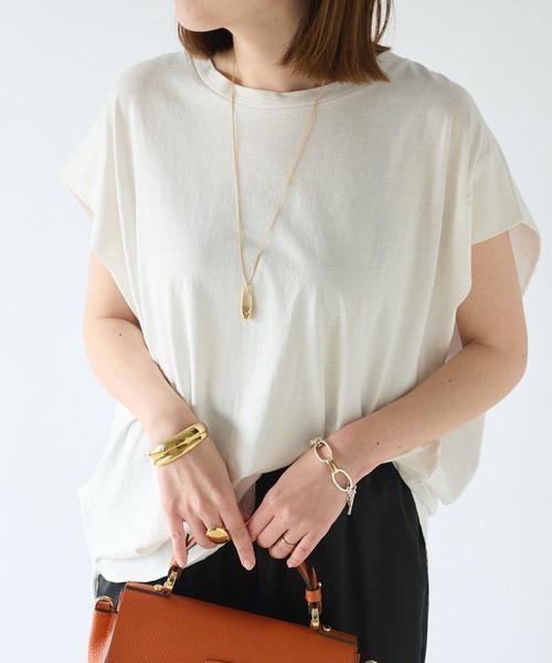 RIVE DROITE（リヴドロワ）の「ドッキングフレンチカットソー（Tシャツ/カットソー・レディース・オフホワイト/ブラック/カーキ・FREE）」の4枚目の写真