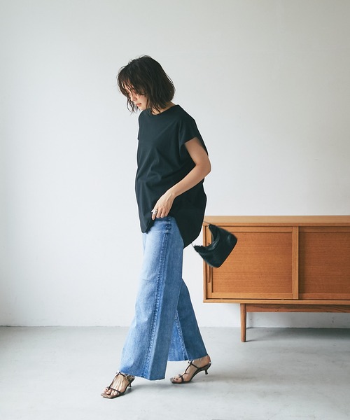 RIVE DROITE（リヴドロワ）の「ドッキングフレンチカットソー（Tシャツ/カットソー・レディース・オフホワイト/ブラック/カーキ・FREE）」の19枚目の写真