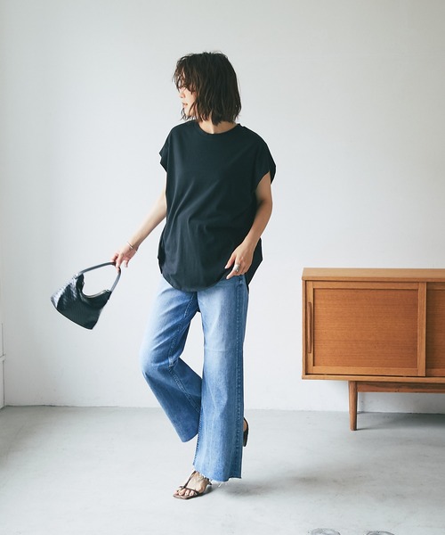 RIVE DROITE（リヴドロワ）の「ドッキングフレンチカットソー（Tシャツ/カットソー・レディース・オフホワイト/ブラック/カーキ・FREE）」の18枚目の写真