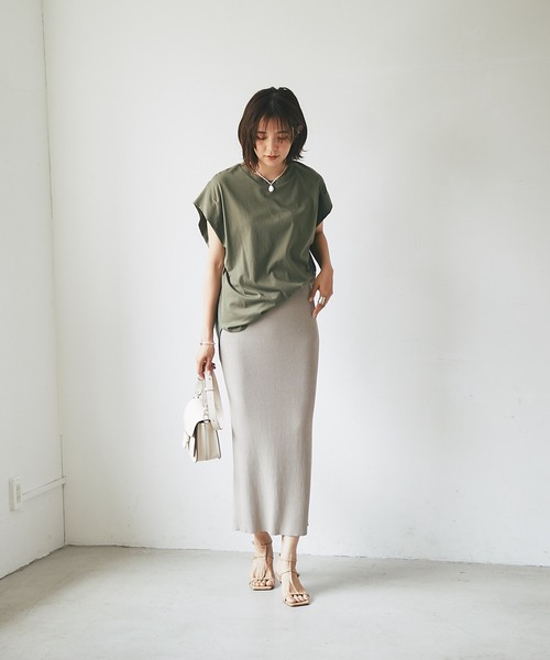 RIVE DROITE（リヴドロワ）の「ドッキングフレンチカットソー（Tシャツ/カットソー・レディース・オフホワイト/ブラック/カーキ・FREE）」の21枚目の写真