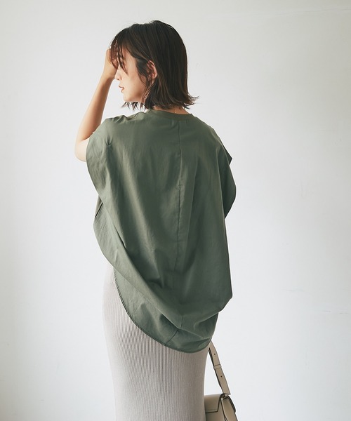 RIVE DROITE（リヴドロワ）の「ドッキングフレンチカットソー（Tシャツ/カットソー・レディース・オフホワイト/ブラック/カーキ・FREE）」の14枚目の写真