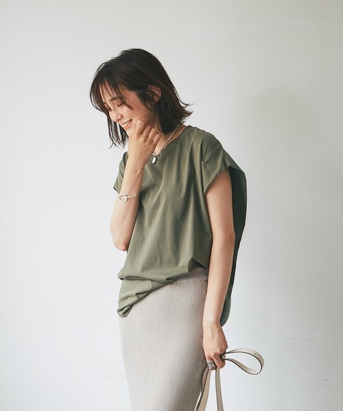 RIVE DROITE（リヴドロワ）の「ドッキングフレンチカットソー（Tシャツ/カットソー・レディース・オフホワイト/ブラック/カーキ・FREE）」の13枚目の写真