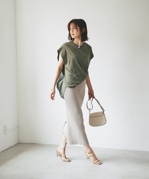 RIVE DROITE（リヴドロワ）の「ドッキングフレンチカットソー（Tシャツ/カットソー・レディース・オフホワイト/ブラック/カーキ・FREE）」の22枚目の写真