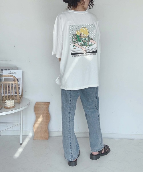 AS KNOW AS plus（アズノゥアズプラス）の「●ポップコーン刺繍Tシャツ（Tシャツ/カットソー・レディース・オフホワイト/ブラック/グリーン・FREE）」の4枚目の写真