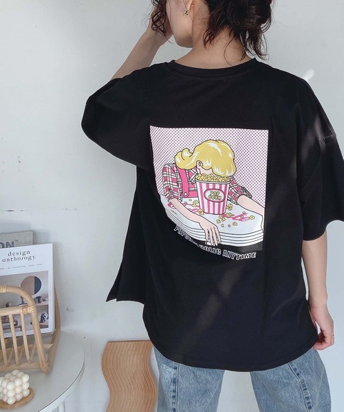 AS KNOW AS plus（アズノゥアズプラス）の「●ポップコーン刺繍Tシャツ（Tシャツ/カットソー・レディース・オフホワイト/ブラック/グリーン・FREE）」の12枚目の写真
