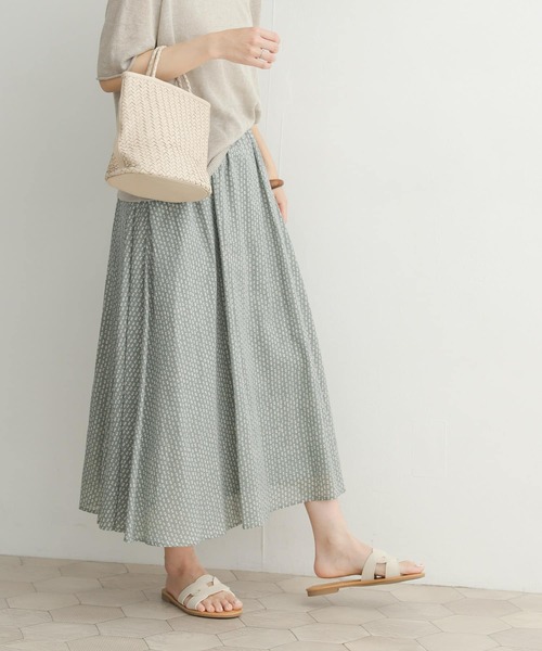 URBAN RESEARCH DOORS(アーバンリサーチドアーズ)の「小紋プリントコットンスカート(スカート・レディース・チャコールグレー/ミント・MEDIUM)」の18枚目の写真