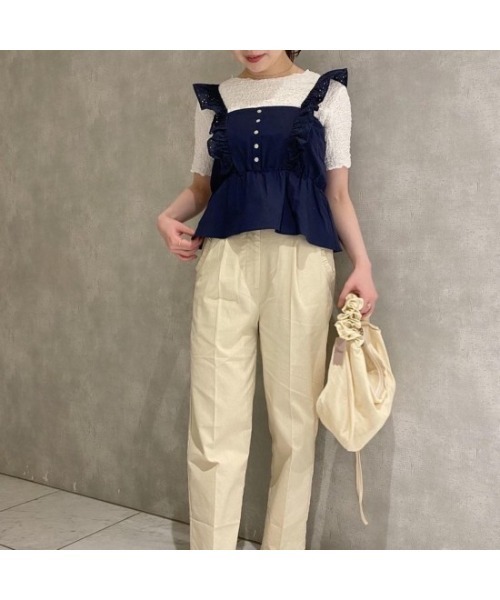 flower(フラワー)の「シャーリングハンドルバッグ(ショルダーバッグ・レディース・アイボリー/ブラック/ブルー・FREE)」の12枚目の写真