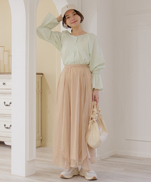 flower(フラワー)の「シャーリングハンドルバッグ(ショルダーバッグ・レディース・アイボリー/ブラック/ブルー・FREE)」の17枚目の写真