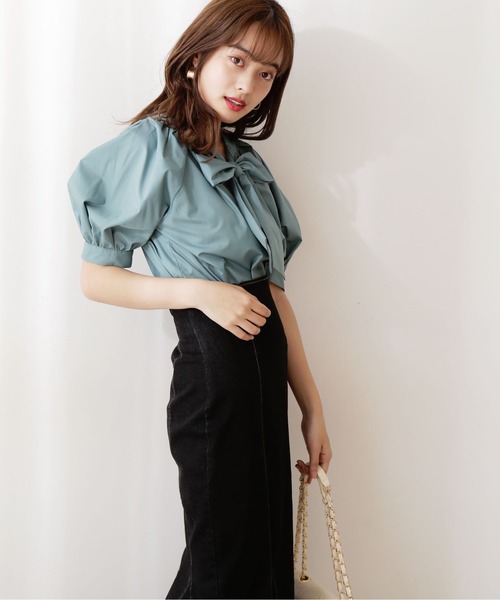 PROPORTION BODY DRESSING（プロポーションボディドレッシング）の「２ＷＡＹリボンブラウス / 1212210503（シャツ/ブラウス・レディース・ホワイト系その他/ブルー系その他/ライトグリーン・FREE）」の9枚目の写真