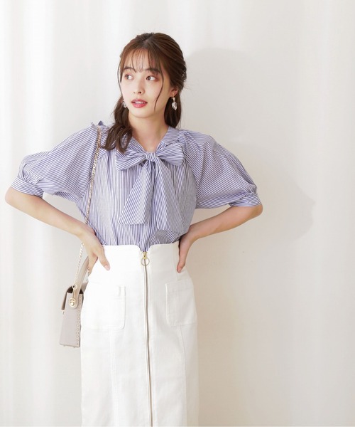 PROPORTION BODY DRESSING（プロポーションボディドレッシング）の「２ＷＡＹリボンブラウス / 1212210503（シャツ/ブラウス・レディース・ホワイト系その他/ブルー系その他/ライトグリーン・FREE）」の16枚目の写真